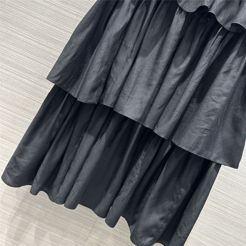 Ch**el elegant girly layered black long skirt