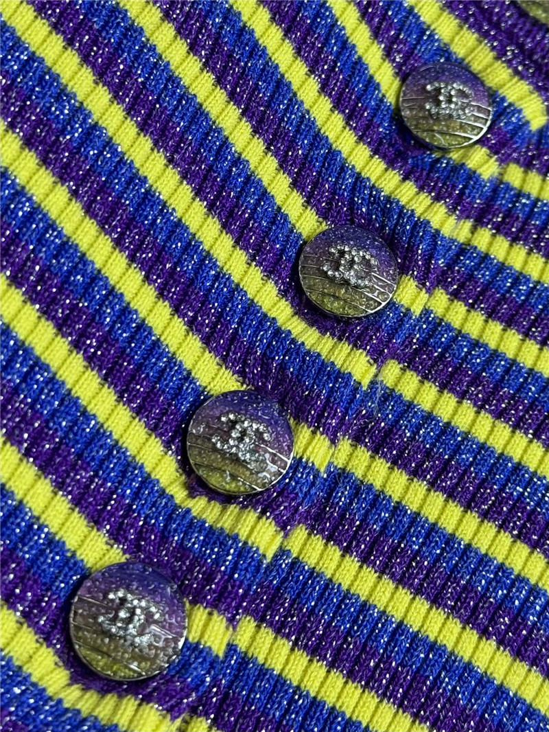 Ch**el striped knitted button t-shirt