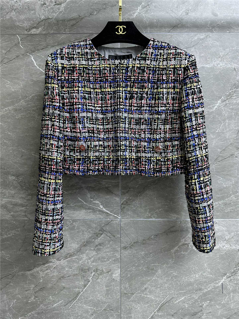 Ch**el colorful tweed short coat
