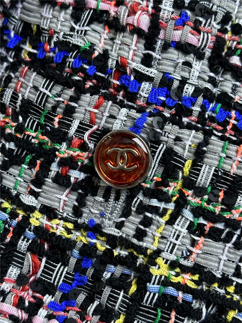 Ch**el colorful tweed short coat