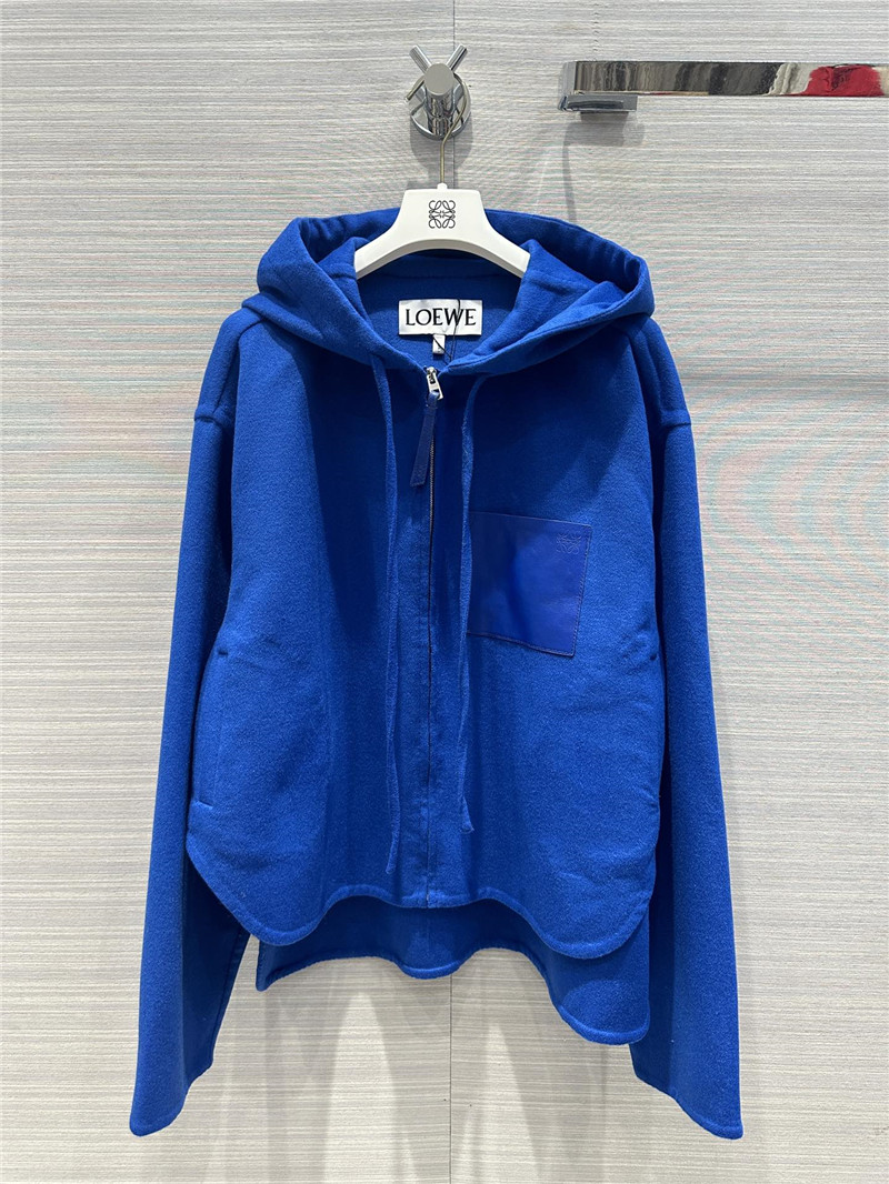 loewe hooded leather cashmere jacket