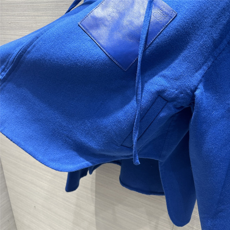 L0ew* hooded leather cashmere jacket