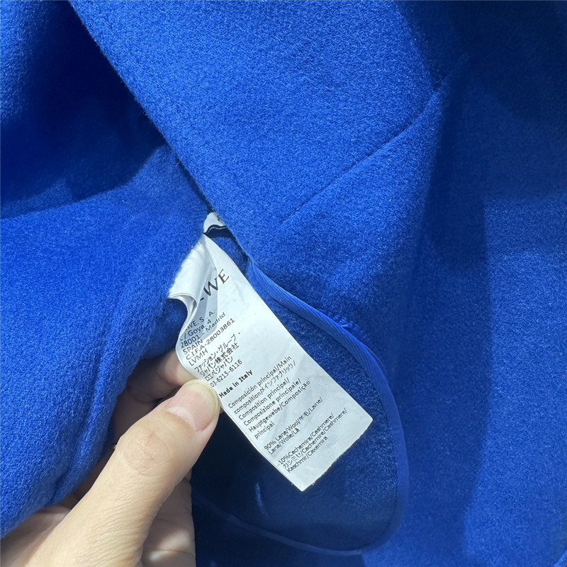 L0ew* hooded leather cashmere jacket