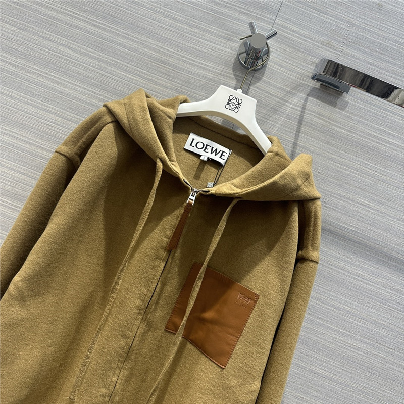 loewe hooded leather cashmere jacket