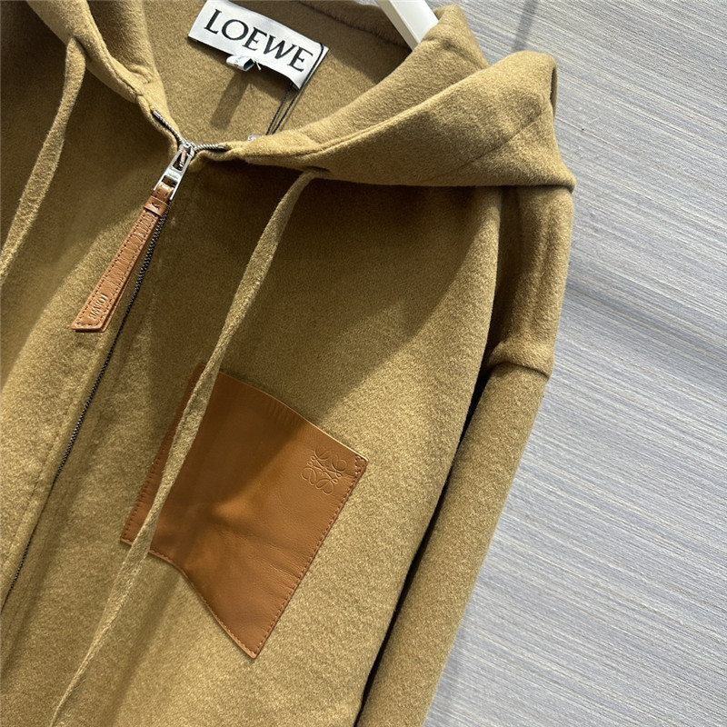 loewe hooded leather cashmere jacket