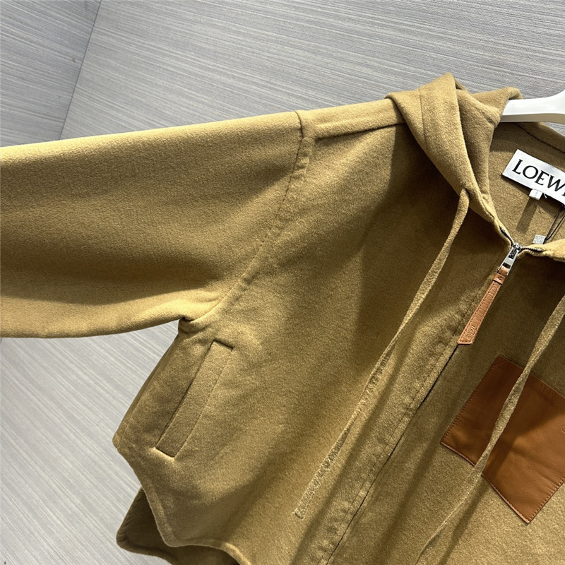 loewe hooded leather cashmere jacket