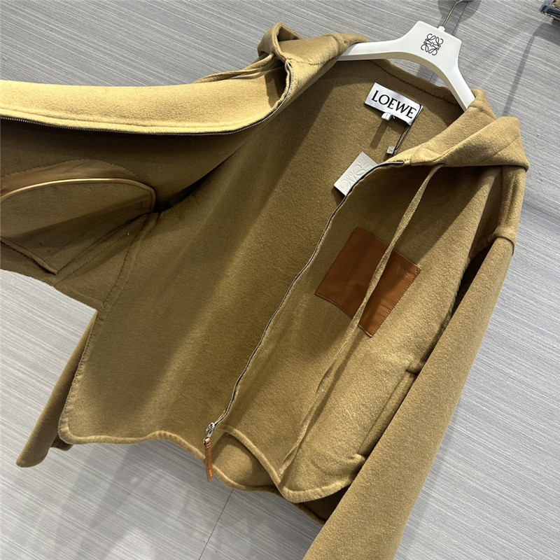 loewe hooded leather cashmere jacket