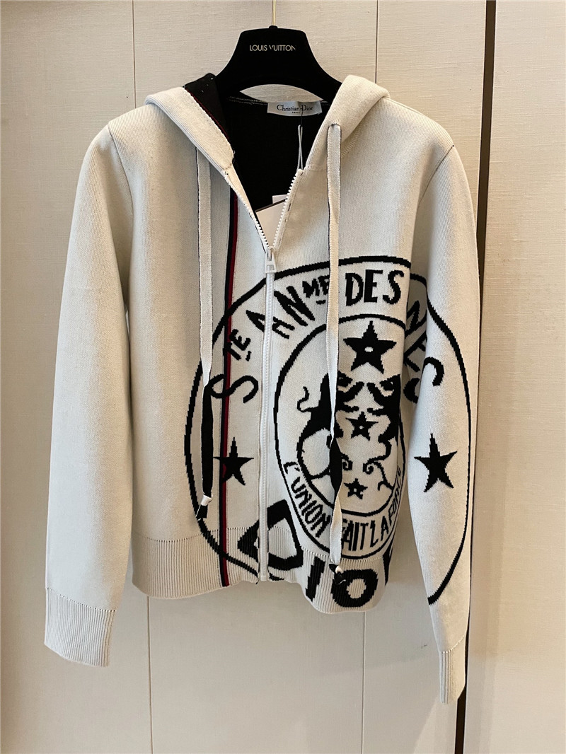 Dior Logo Hooded Wool Jacket
