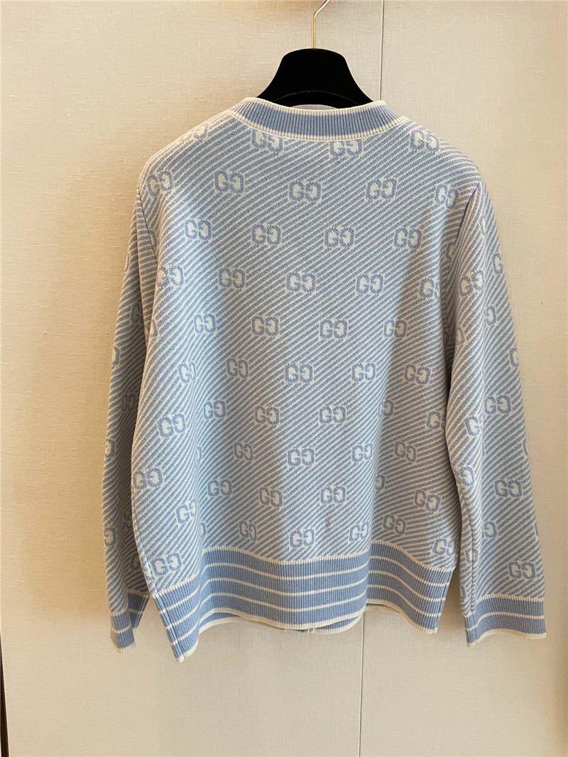 Gvc*1 jacquard gg knitted cardigan grey