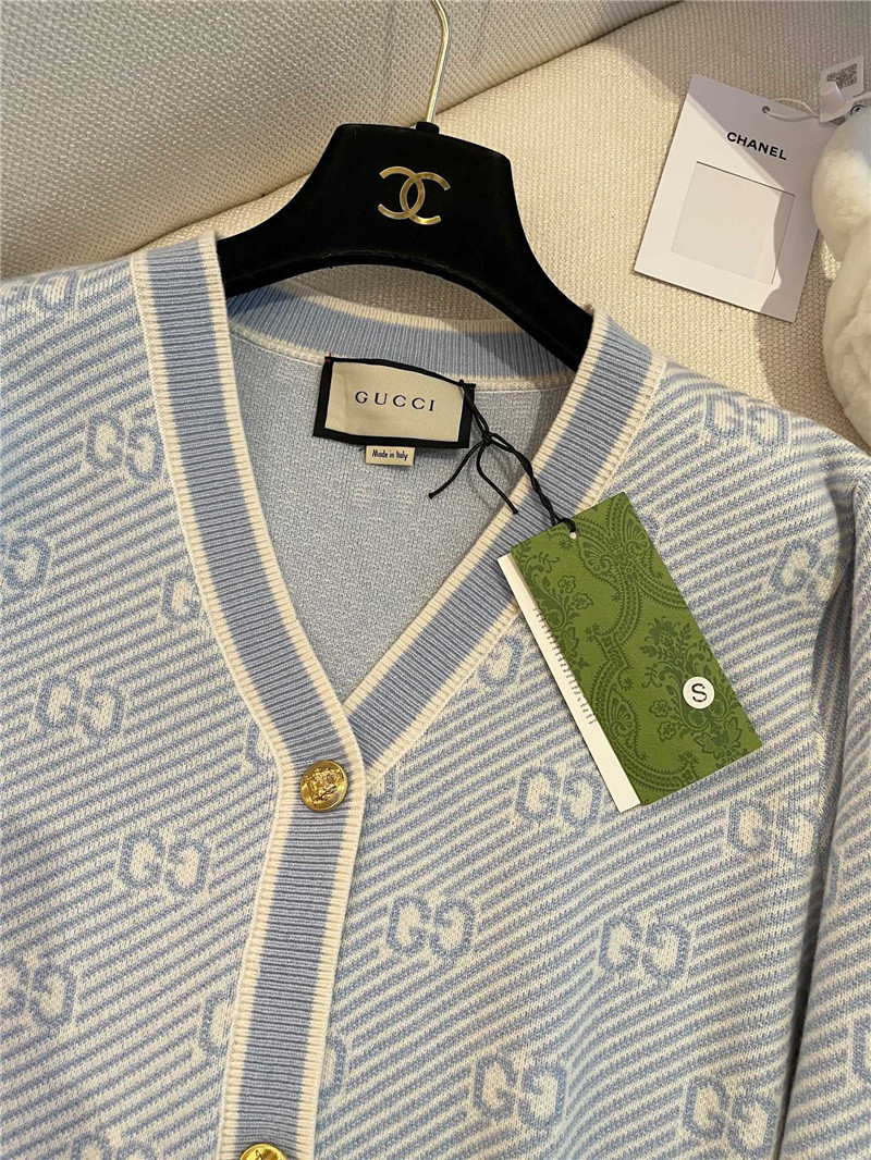 Gvc*1 jacquard gg knitted cardigan grey