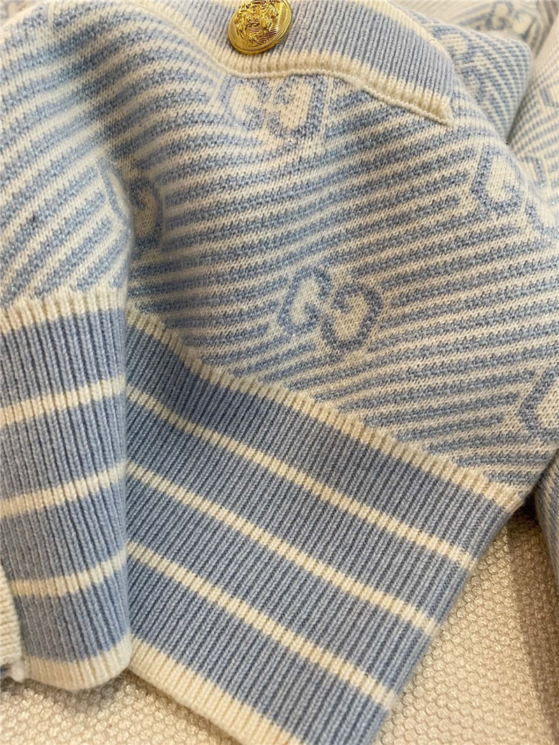 Gvc*1 jacquard gg knitted cardigan grey