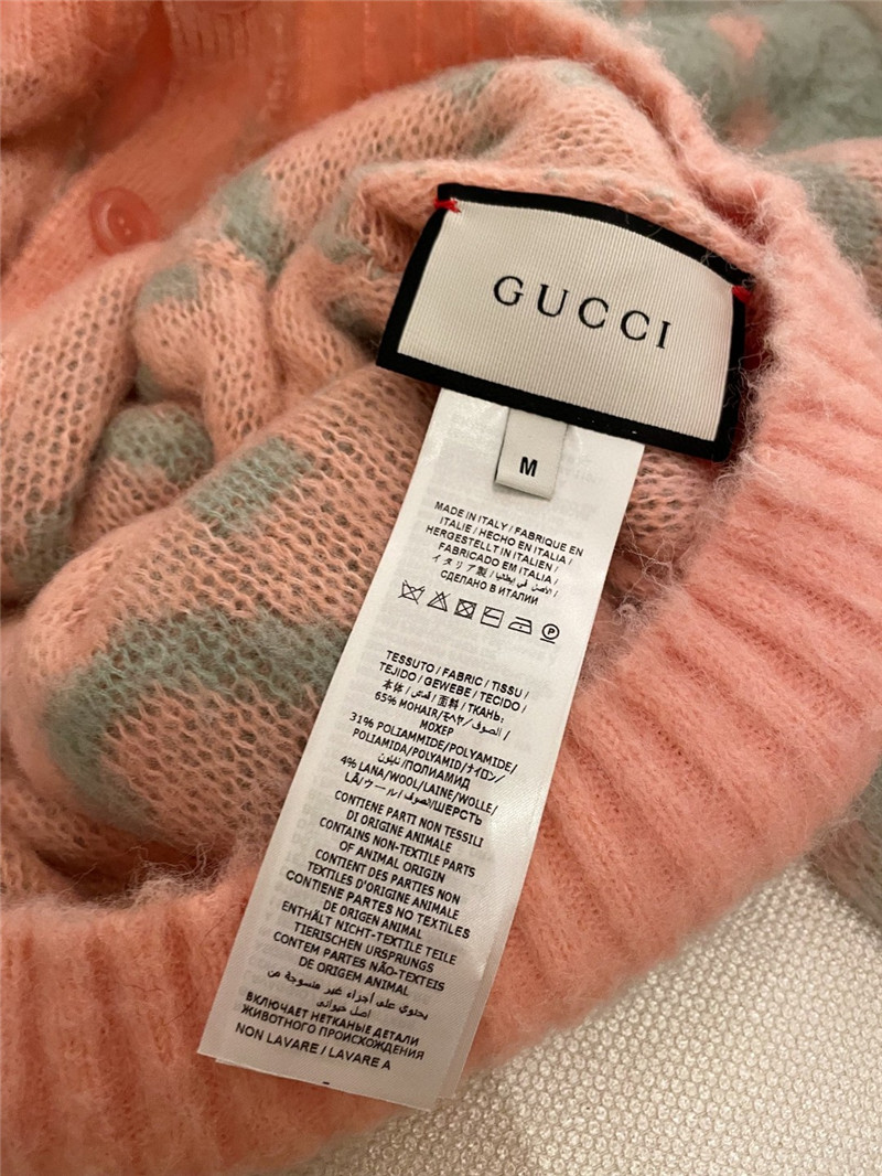 Gvc*1 jacquard gg mohair cardigan pink