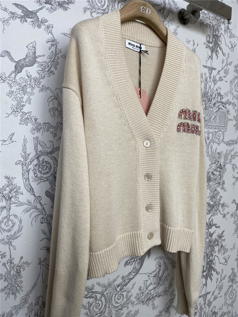 miumiu new V-neck knitted cardigan