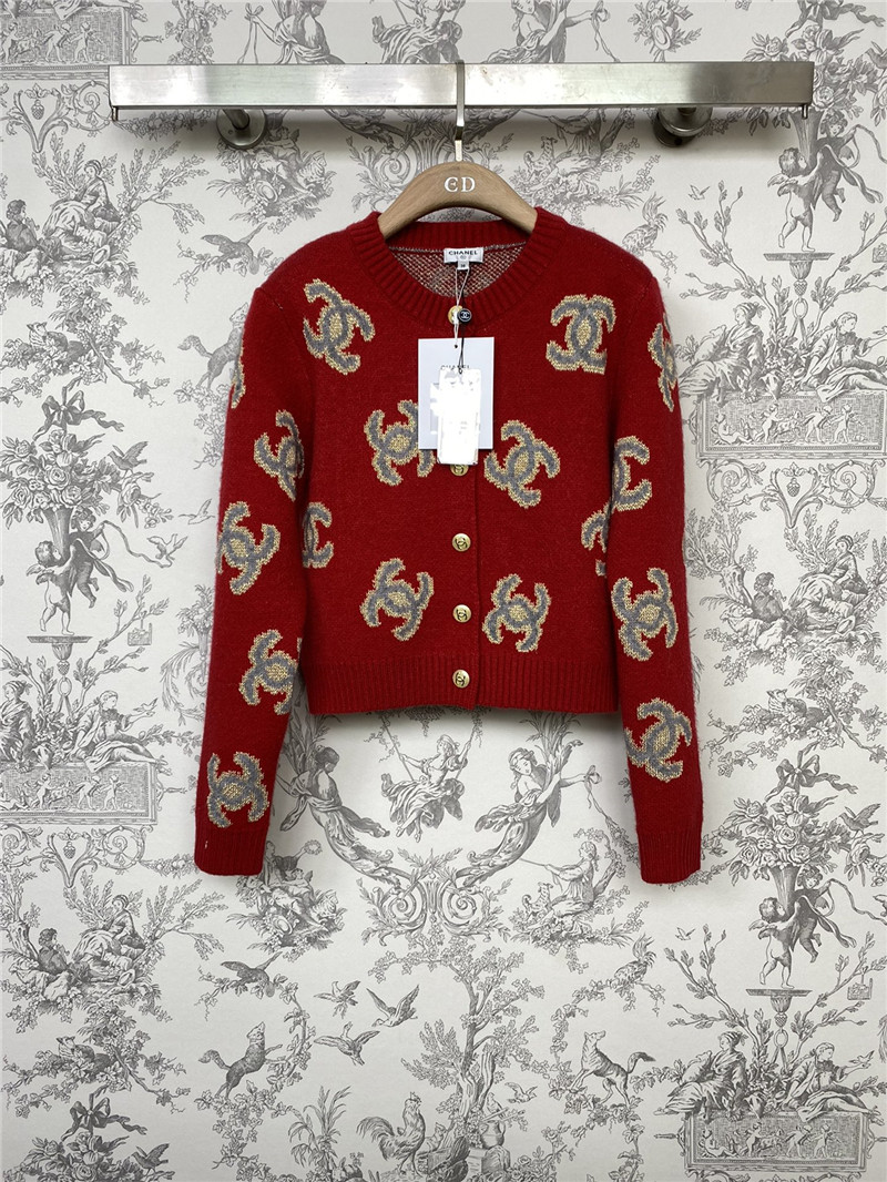 Chanel Logo Jacquard Knitted Cardigan