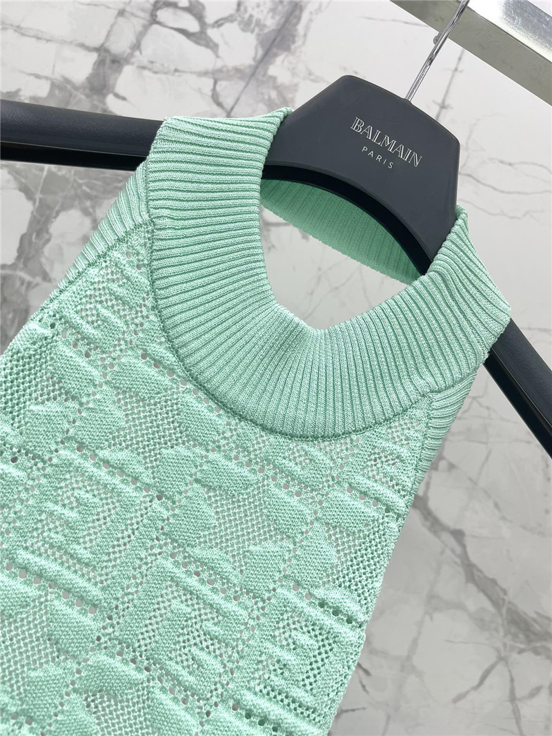 Balmain jacquard knit long sleeveless dress