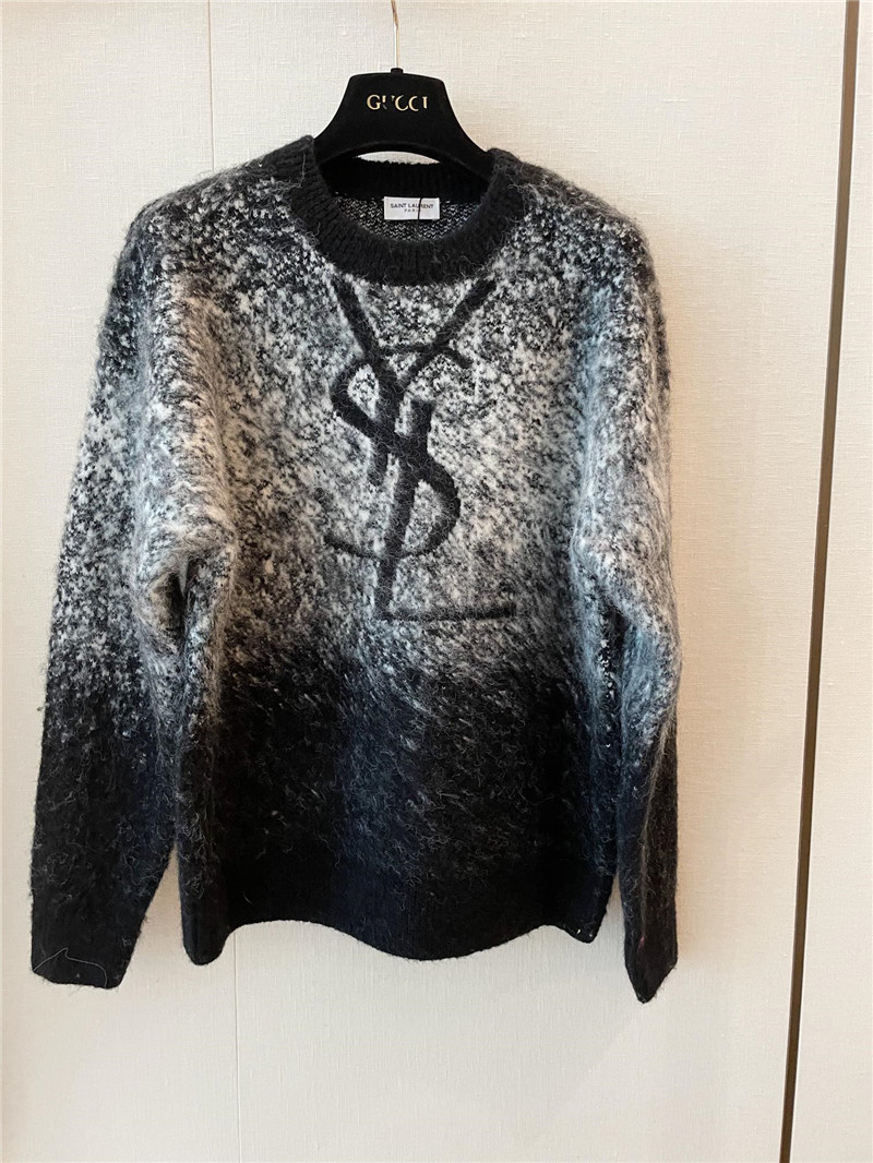 Y51 logo gradient mohair sweater in black