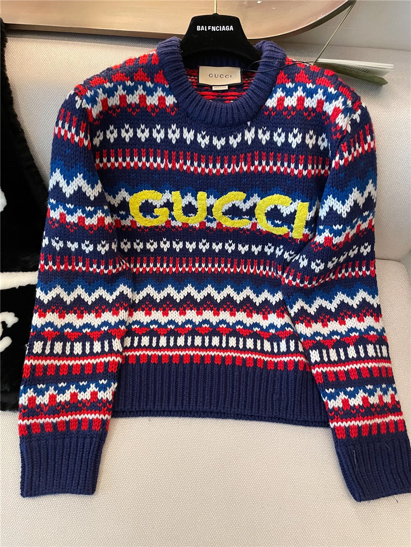 Gvc*1 logo multicolor wool sweater