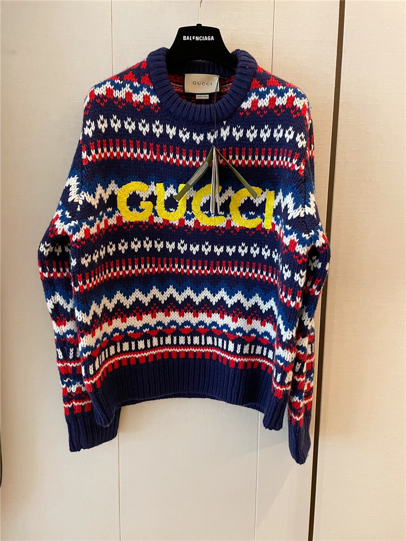 Gvc*1 logo multicolor wool sweater