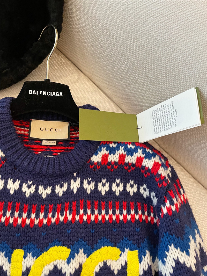 Gvc*1 logo multicolor wool sweater