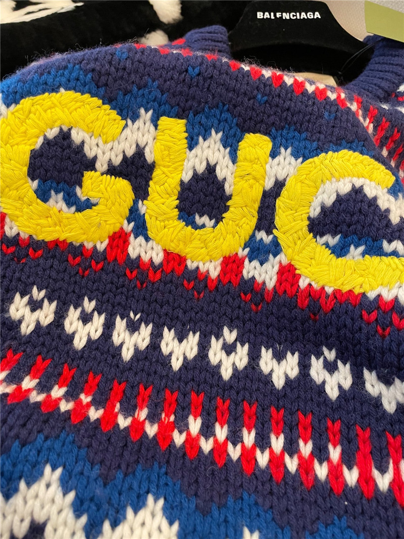 Gvc*1 logo multicolor wool sweater