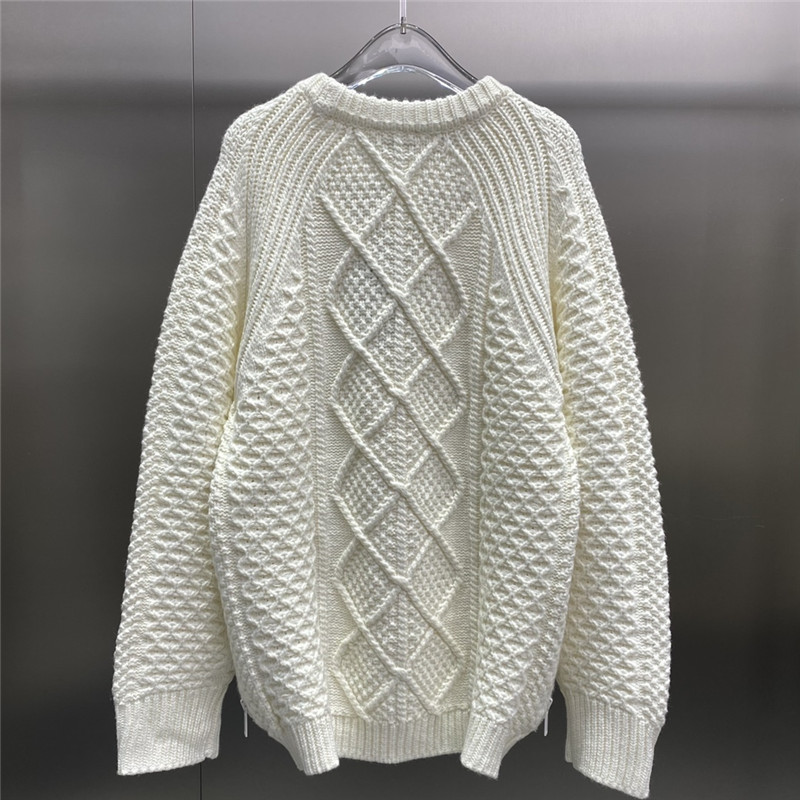 Dior Embossed Chunky Knit Sweater White