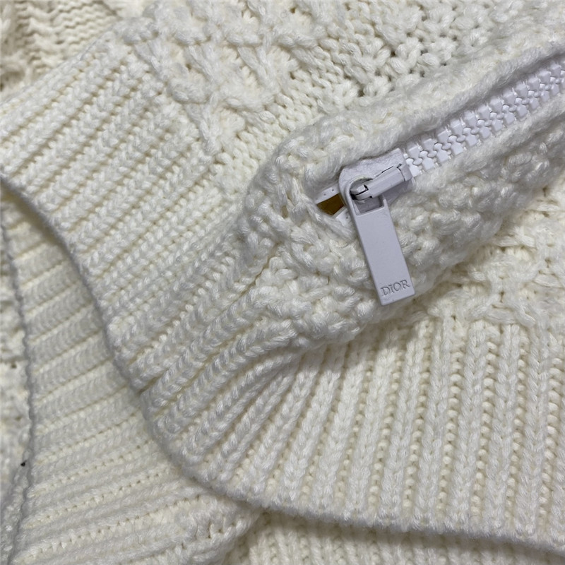Dior Embossed Chunky Knit Sweater White