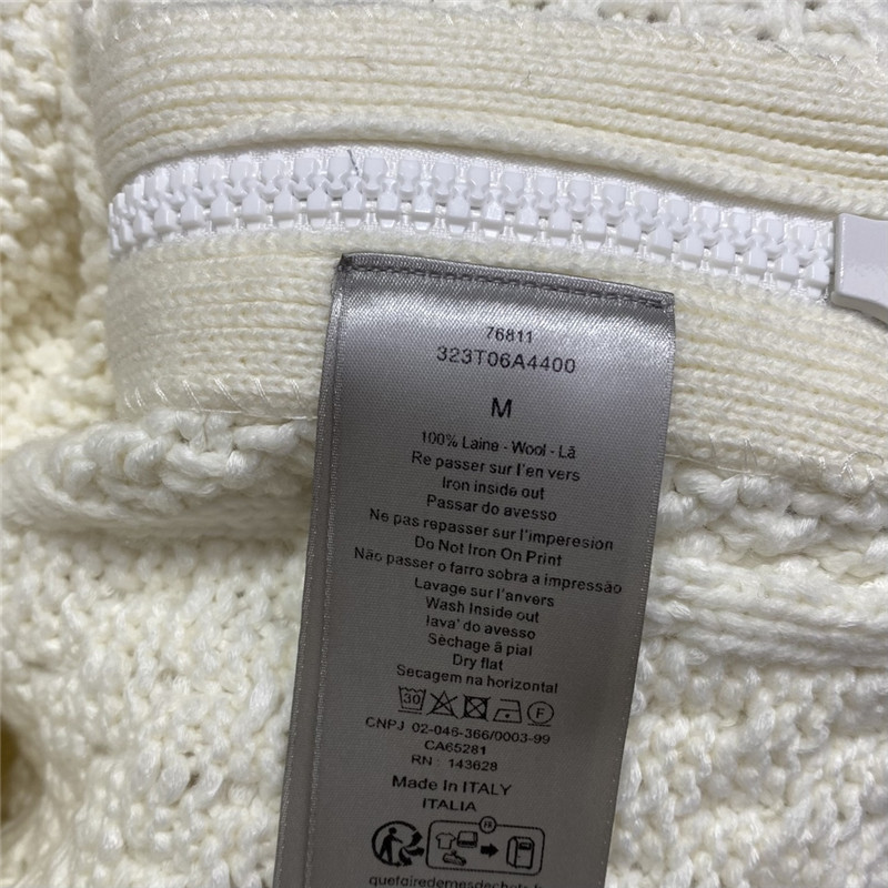 Dior Embossed Chunky Knit Sweater White