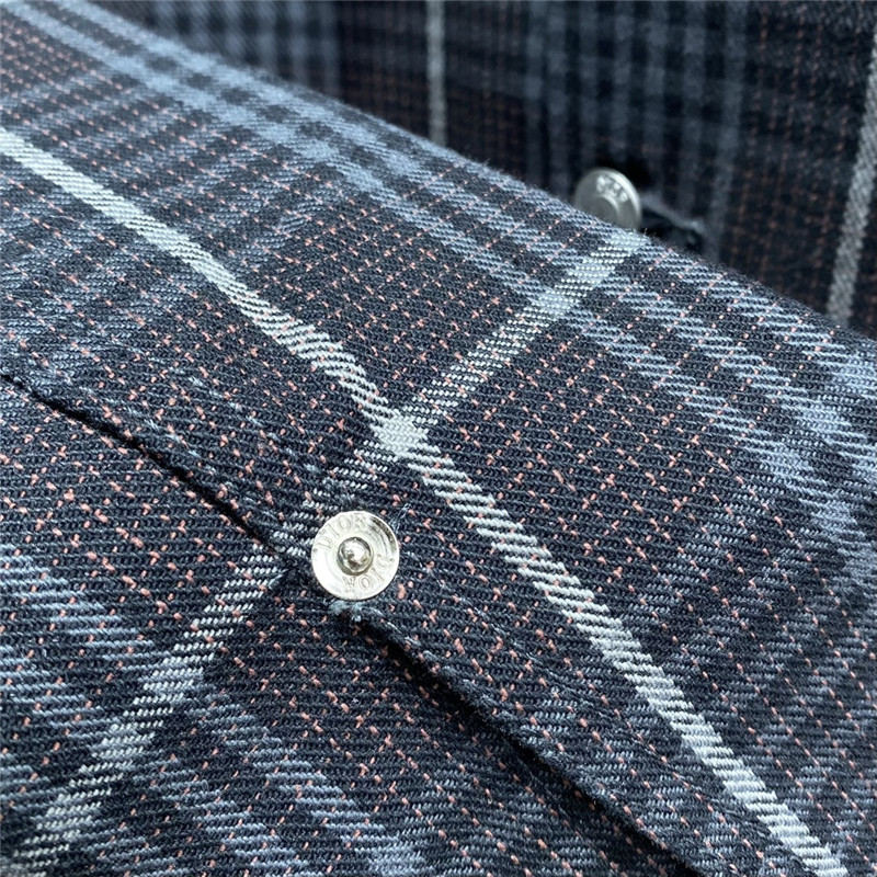 D10r plaid long lapel denim jacket