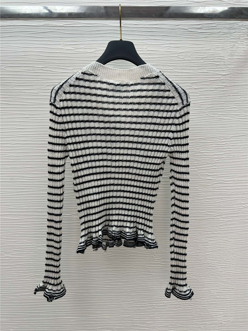 D10r lace cuffs striped cardigan