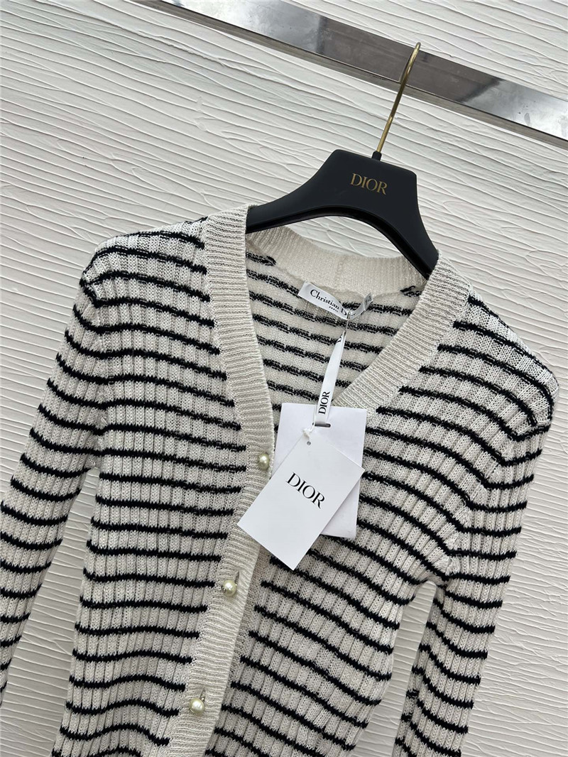 D10r lace cuffs striped cardigan