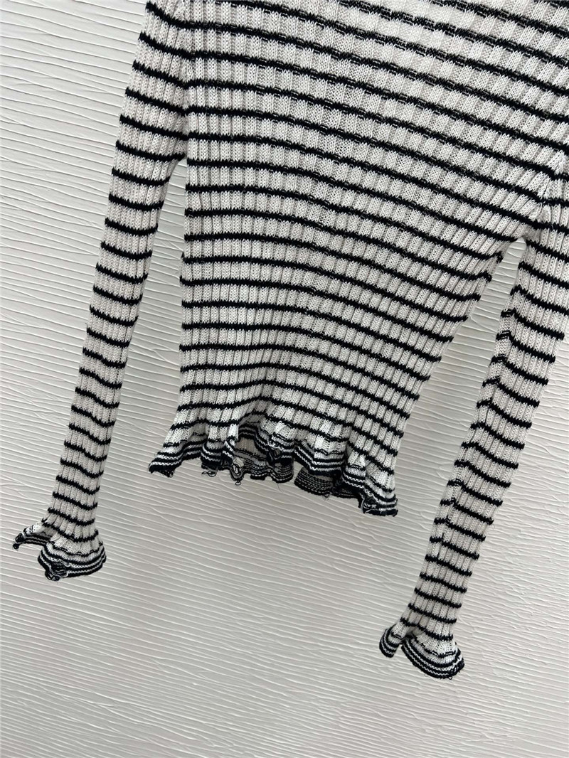 D10r lace cuffs striped cardigan