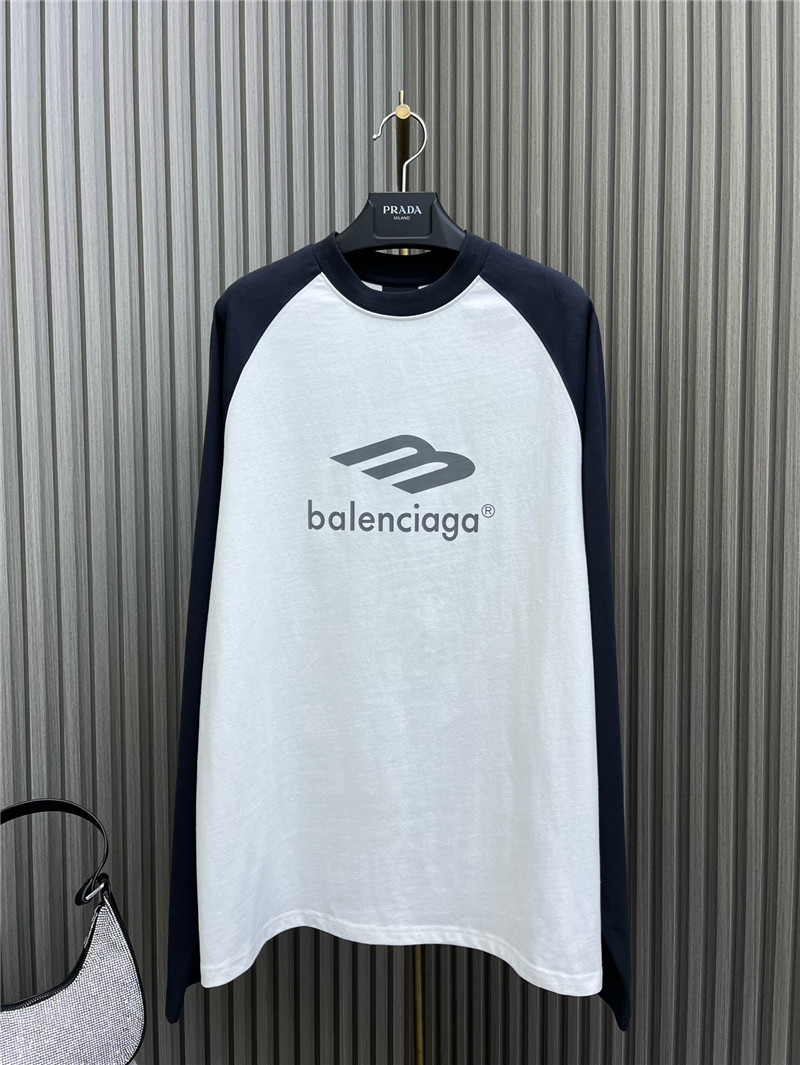 Balenciaga letter print patchwork long sleeve T-shirt