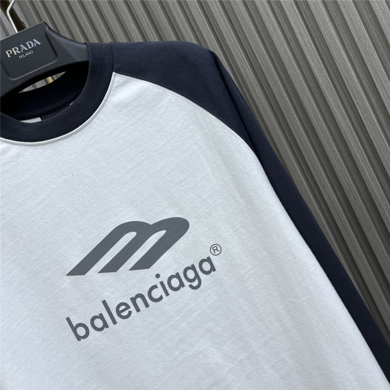 Ba1en*iaga letter print patchwork long sleeve t-shirt