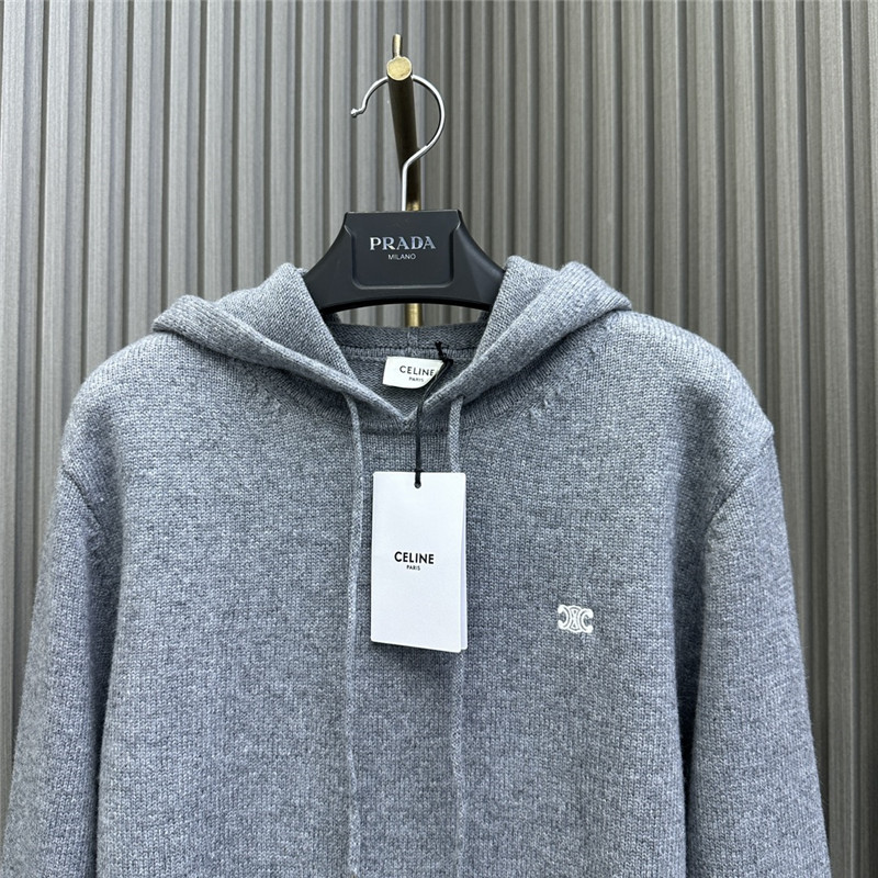 Ce1i*e logo hooded sweatshirt grey