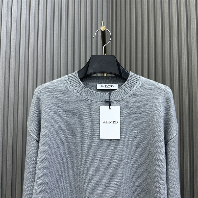 Va1e*ntin0 feather-trimmed wool sweater