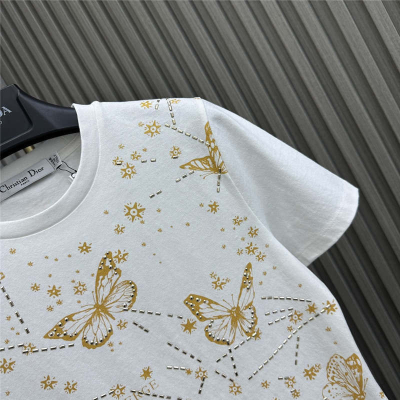 D10r heavy beaded butterfly t-shirt
