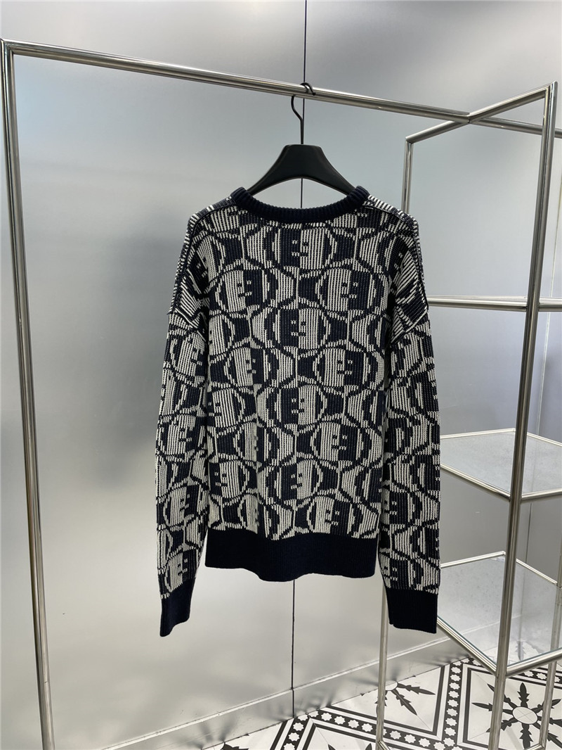 Acne Studios Jacquard Sweater Navy