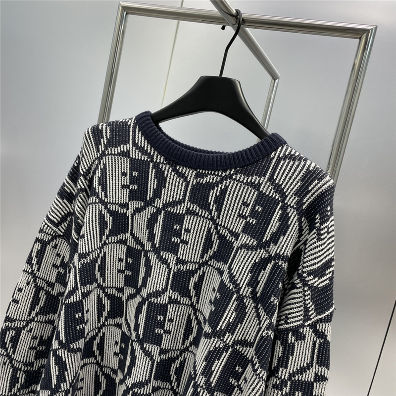 Acne Studios Jacquard Sweater Navy