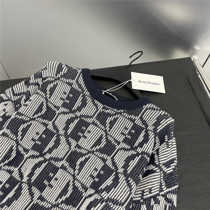 Acne Studios Jacquard Sweater Navy