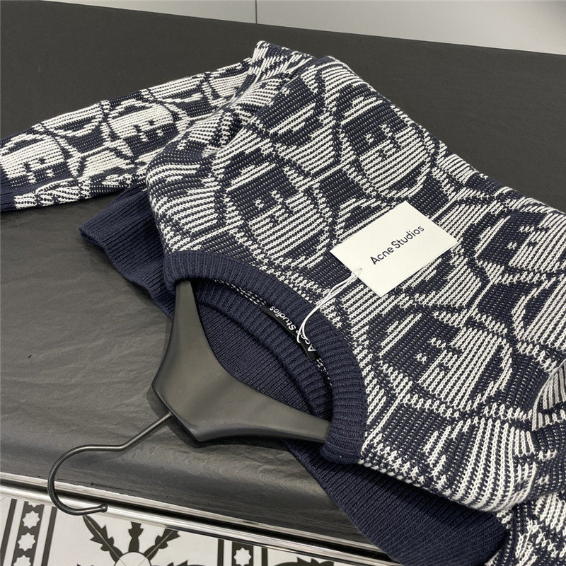 Acne Studios Jacquard Sweater Navy