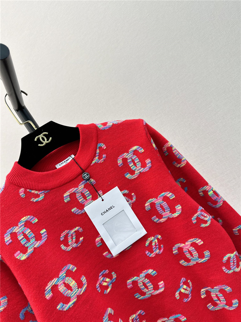 Ch**el logo embroidered sweater red