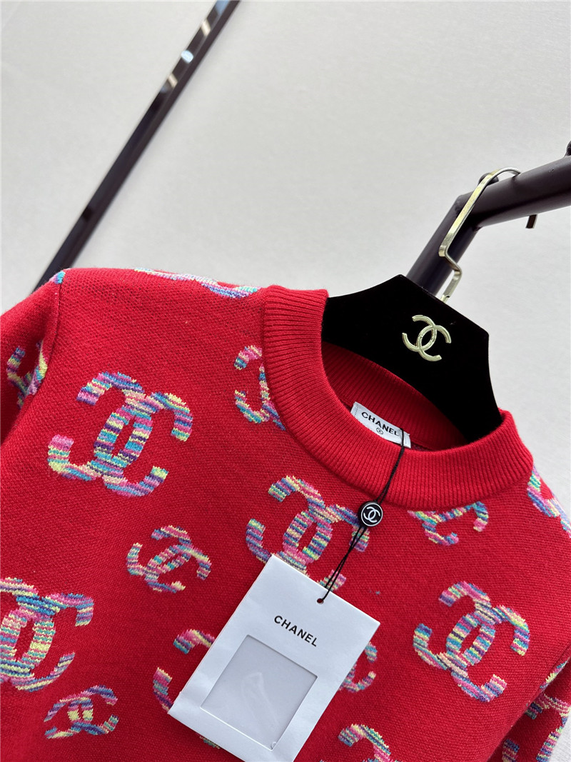 Ch**el logo embroidered sweater red