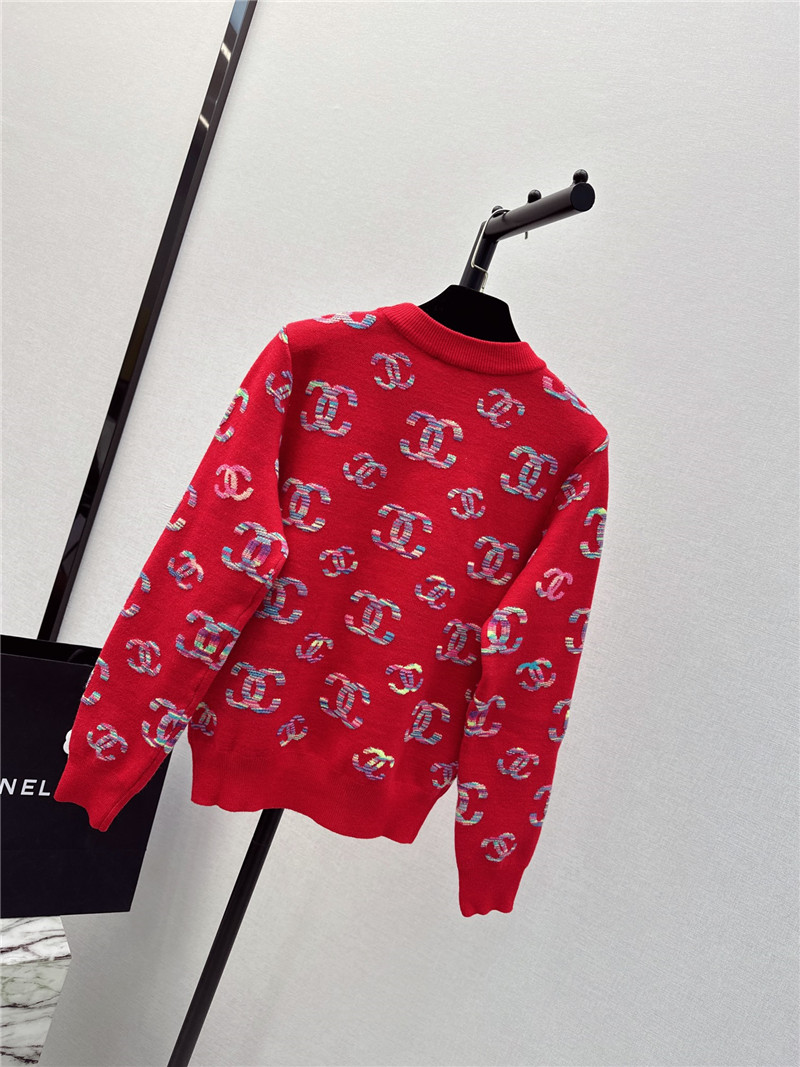 Ch**el logo embroidered sweater red