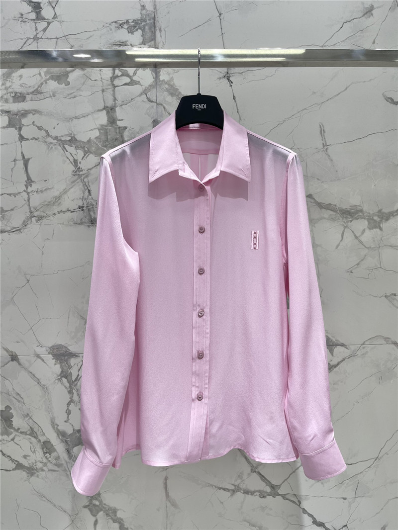 fendi new silk satin striped shirt