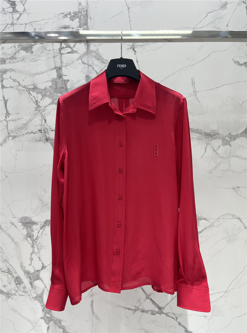 fendi new silk satin striped shirt