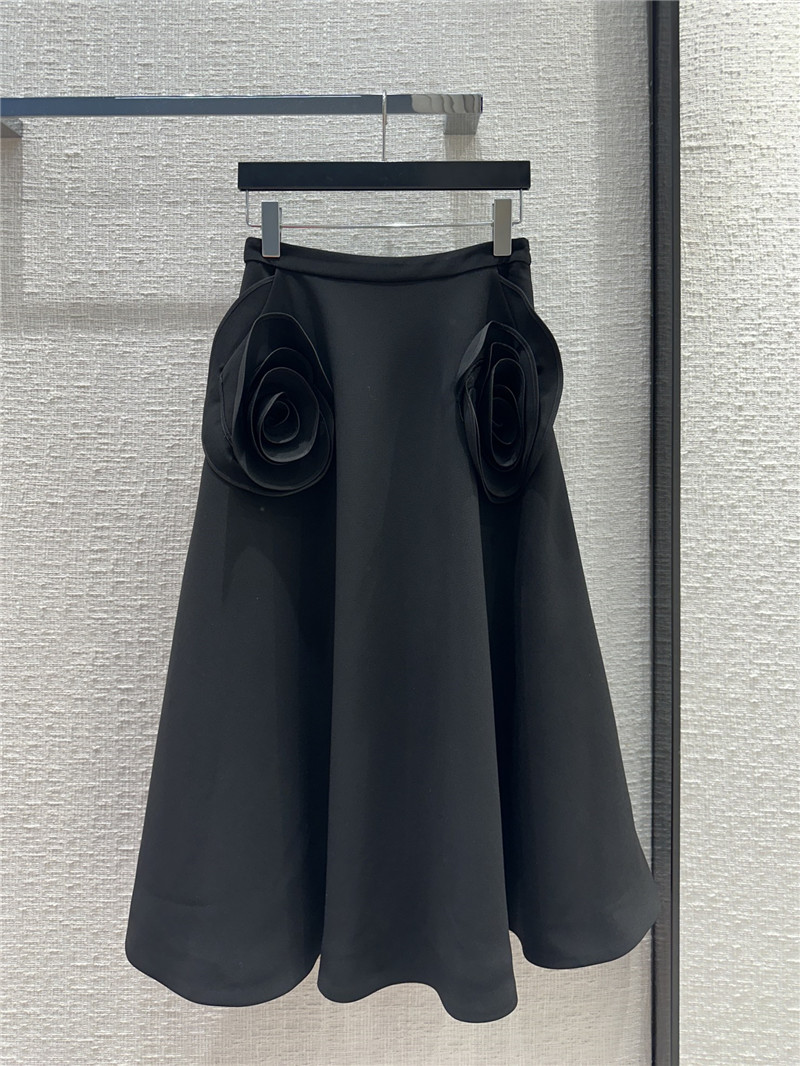 Va1e*ntin0 three-dimensional large flower pocket midi skirt
