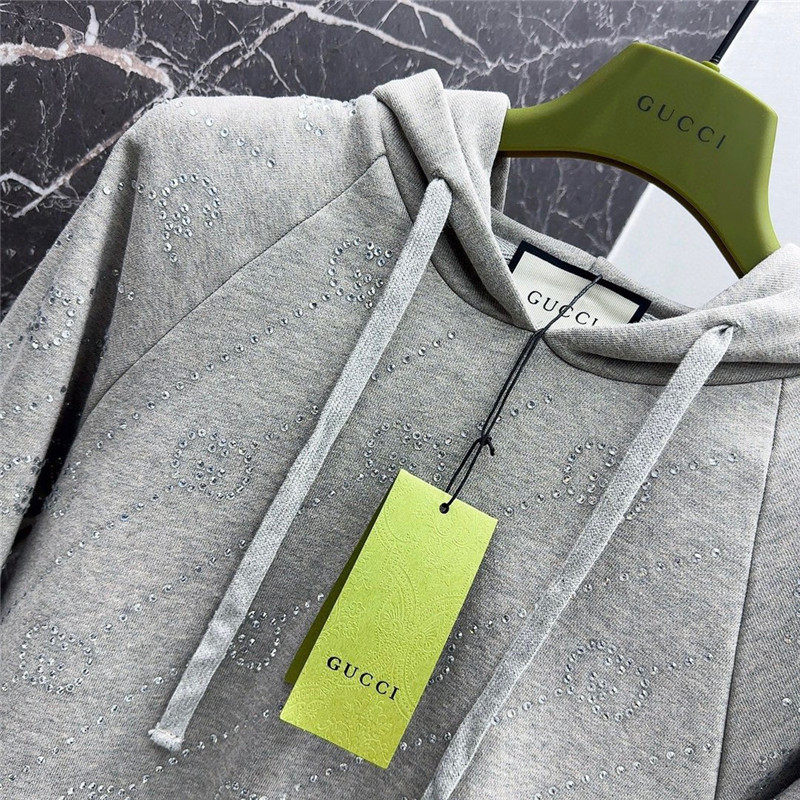 Gvc*1 embellished hooded sweatshirt grey