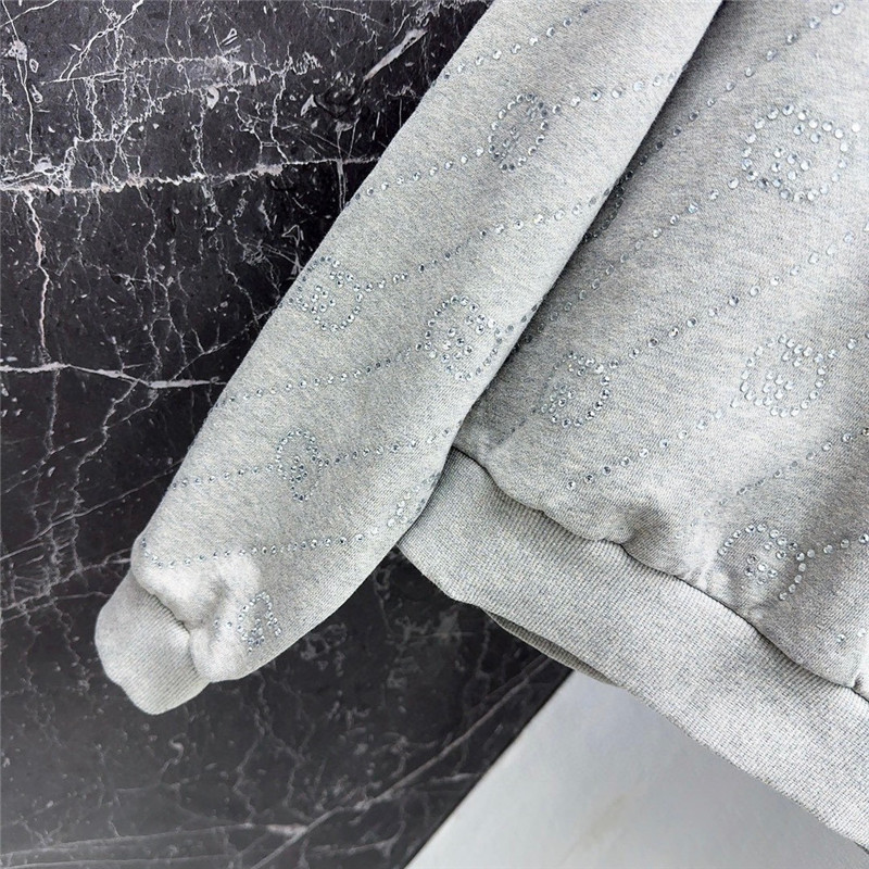 Gvc*1 embellished hooded sweatshirt grey