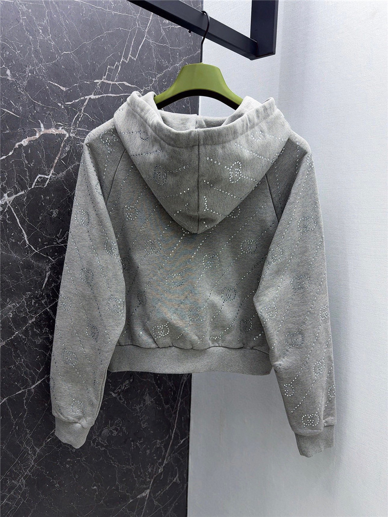 Gvc*1 embellished hooded sweatshirt grey
