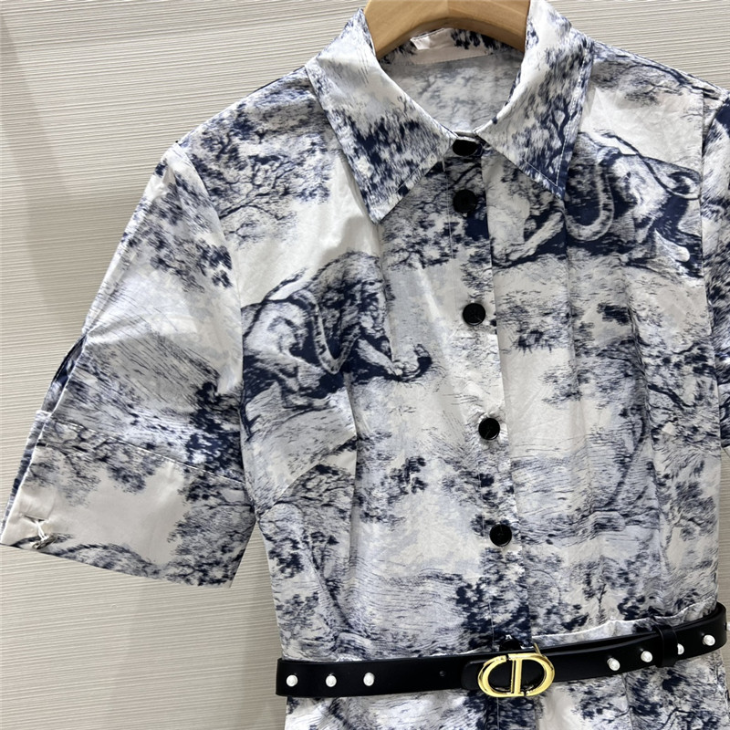 D10r classic jungle pattern wide waisted dress